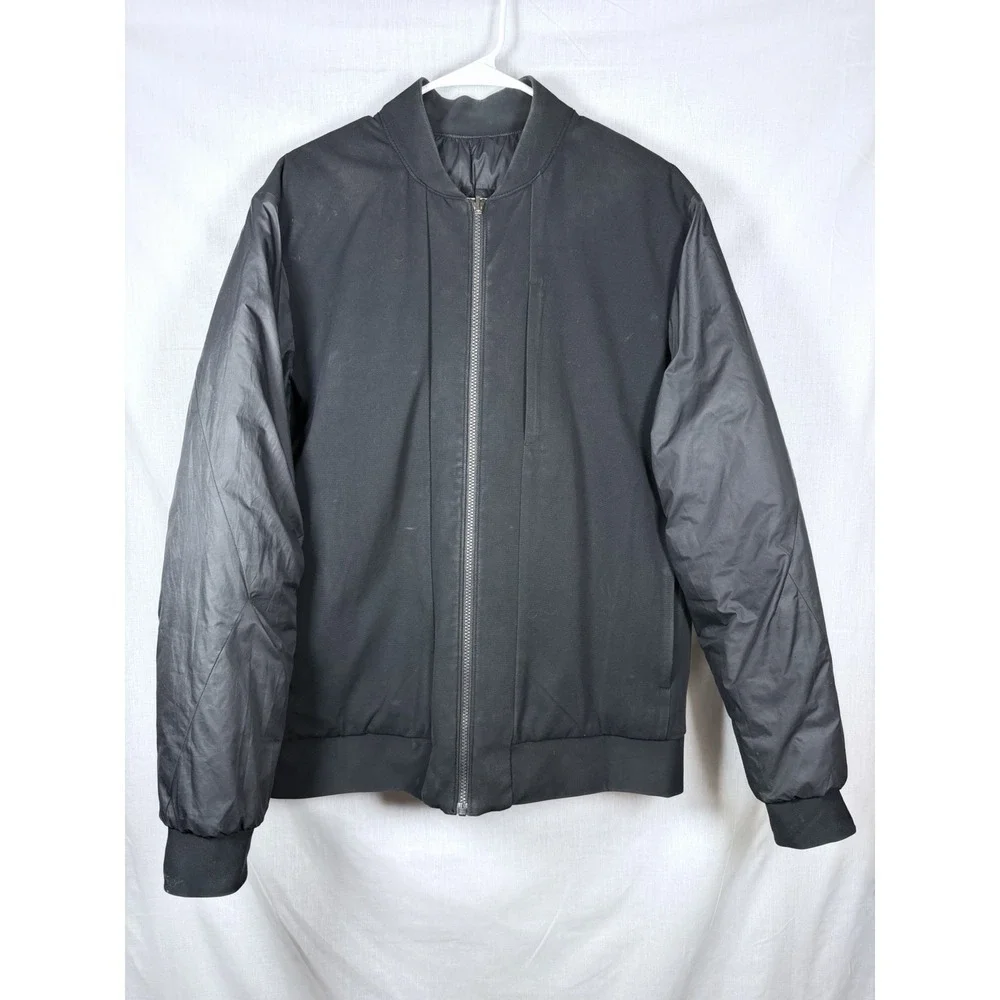 Lululemon About Face Bomber Jacket Men Reversible Down Puffer Black XL Palm deco
